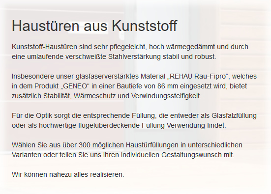 Haustüre Kunststoff für  Waibstadt