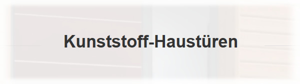 Kunststoff Haustüeren 